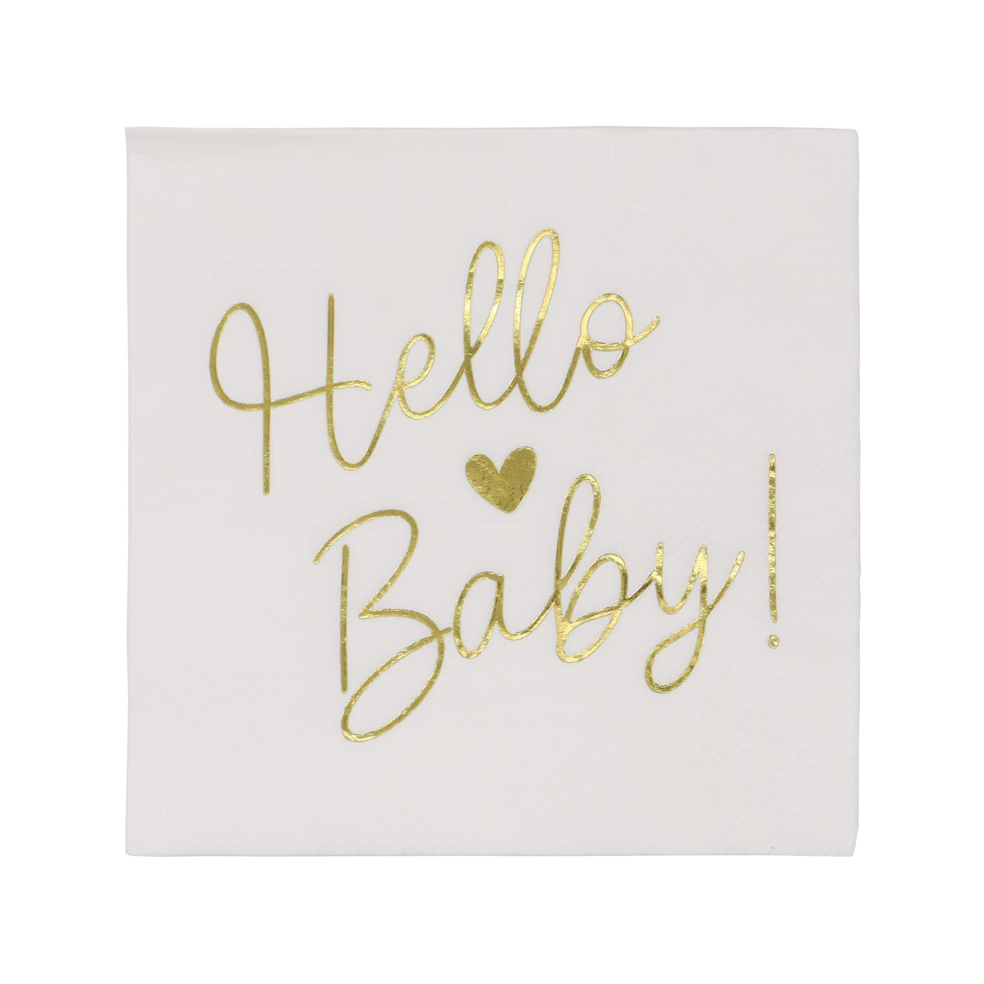 Gold Hello Baby Beverage Napkins, 20ct. by Celebrate It™